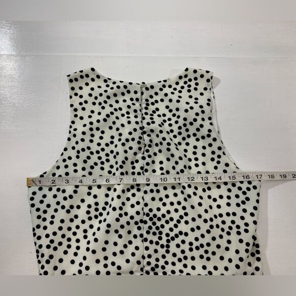 41 Hawthorn Dress Women’s L White Black Polka Dot Fit & Flare Sleeveless Chic - Picture 8 of 10